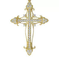 1/3 ct. t.w. Diamond Cross Necklace in 14k Yellow Gold