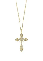 1/3 ct. t.w. Diamond Cross Necklace in 14k Yellow Gold