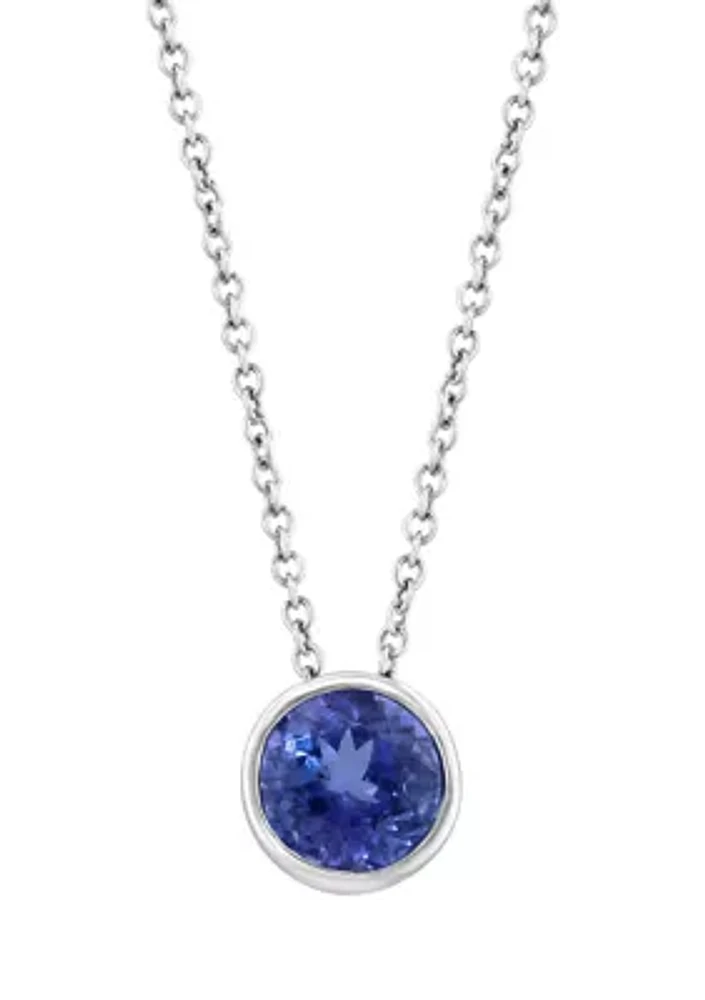 Tanzanite Pendant Necklace in Sterling Silver