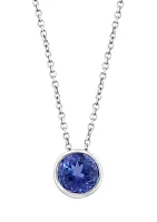 Tanzanite Pendant Necklace in Sterling Silver