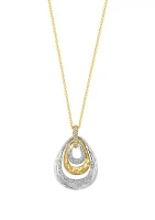 1/3 ct. t.w. Diamond Pendant Necklace in 14K White and Yellow Gold