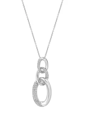 1/2 ct. t.w. Diamond Chain Link Pendant Necklace in Sterling Silver