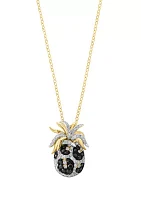 3/8 ct. t.w. Diamond, Black Diamond, Espresso Diamond Pendant Necklace in 14K Yellow Gold