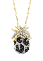 3/8 ct. t.w. Diamond, Black Diamond, Espresso Diamond Pendant Necklace in 14K Yellow Gold