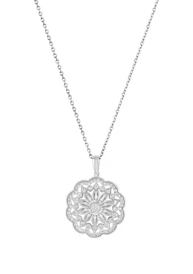 1/3 ct. t.w. Diamond Circle Pendant Necklace in Sterling Silver