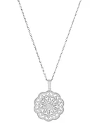 1/3 ct. t.w. Diamond Circle Pendant Necklace in Sterling Silver