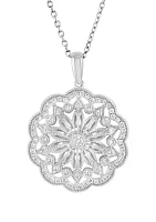 1/3 ct. t.w. Diamond Circle Pendant Necklace in Sterling Silver