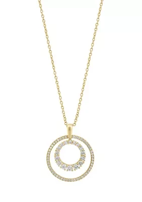 14K Yellow Gold Diamond Pendant 