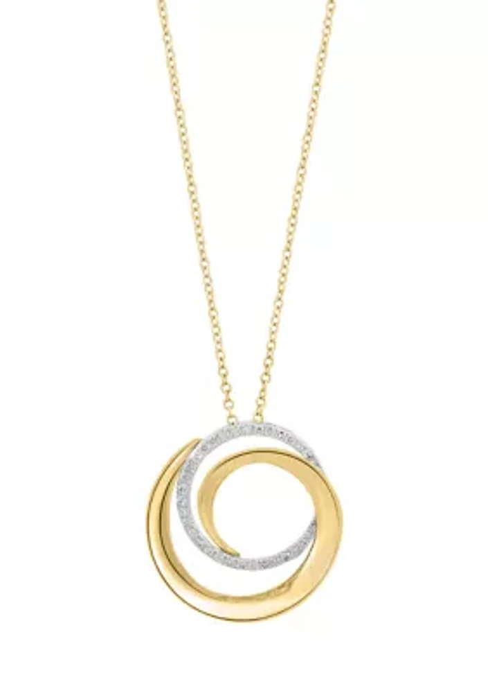 14K White & Yellow Gold Diamond Pendant 