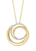 14K White & Yellow Gold Diamond Pendant 