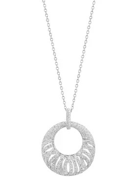 14K White Gold Diamond Pendant