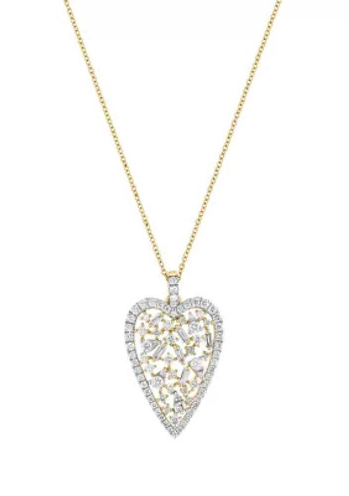 1.64 ct. t.w. Diamond Pendant Necklace in 14K Yellow Gold