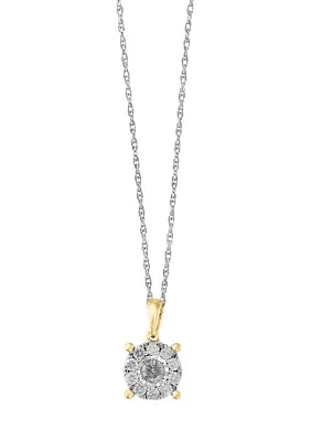 1/2 ct. t.w. Diamond Duo Pendant Necklace in 14K Yellow Gold