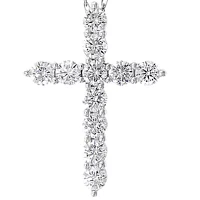 7/8 ct. t.w. Diamond Cross Pendant in 14K White Gold