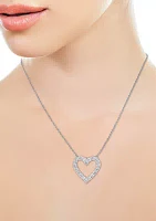 1/5 ct. t.w. Diamond Heart Pendant Necklace in Sterling Silver 