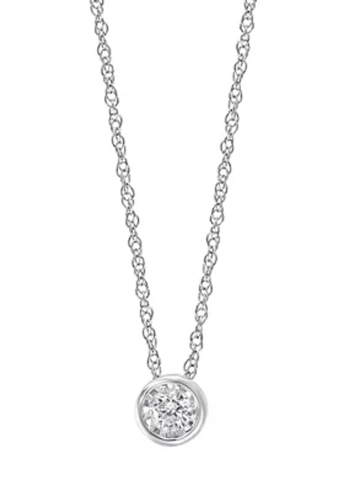 1/5 ct. t.w. Diamond Solitaire-Cut Pendant Necklace in Sterling Silver 