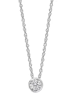 1/5 ct. t.w. Diamond Solitaire-Cut Pendant Necklace in Sterling Silver 