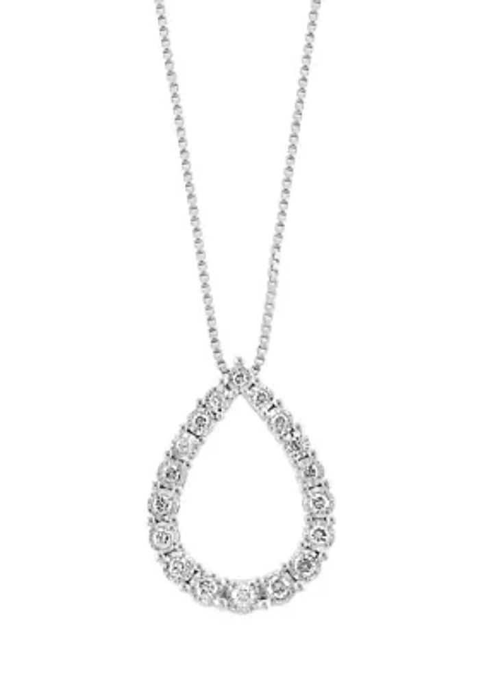 1/4 ct. t.w. Diamond Miracle Set Pendant Necklace in Sterling Silver