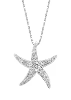  1/5 ct. t.w.  Miracle Set Diamond Starfish Pendant Necklace in Sterling Silver 