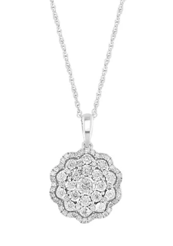 1/2 ct. t.w. Diamond Pendant Necklace in Sterling Silver