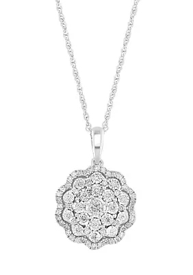 1/2 ct. t.w. Diamond Pendant Necklace in Sterling Silver