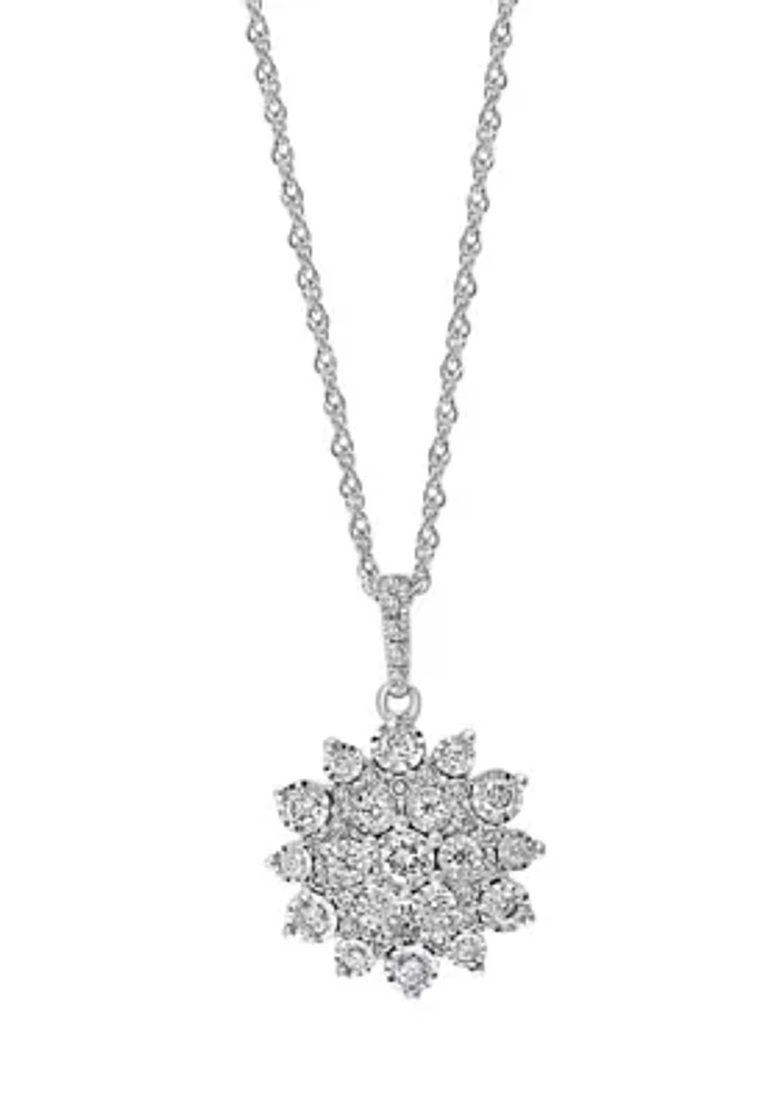 1/2 ct. t.w. Diamond Pendant Necklace in Sterling Silver 