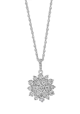 1/2 ct. t.w. Diamond Pendant Necklace in Sterling Silver 