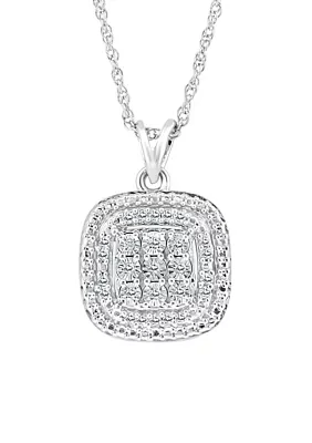 1/10 ct. t.w. Miracle Set Diamond Pendant Necklace in Sterling Silver