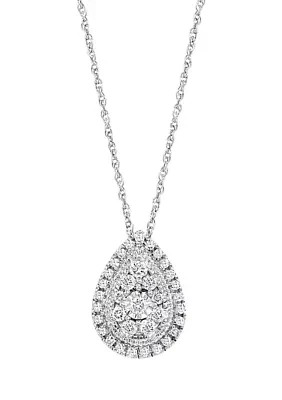 1/2 ct. t.w. Diamond Miracle Set Pendant Necklace in Sterling Silver