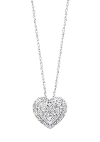 Sterling Silver  1/2 ct. t.w Diamond Heart Necklace