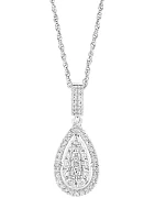 1/2 ct. t.w. Diamond Pear Drop Pendant Necklace in Sterling Silver