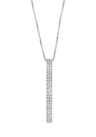 1/4 ct. t.w. Diamond Stick Pendant Necklace in Sterling Silver