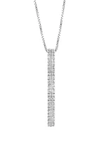 1/4 ct. t.w. Diamond Stick Pendant Necklace in Sterling Silver