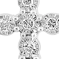 1/5 ct. t.w. Miracle Set Diamond Anchor Pendant Necklace in Sterling Silver 