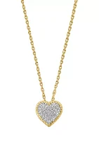 1/8 ct. t.w. Diamond Heart Pendant Necklace in Gold Over Sterling Silver