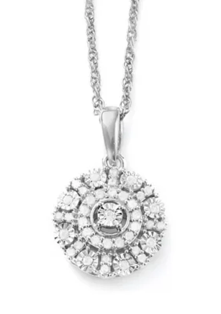 1/7 ct. t.w. Diamond Disc Pendant Necklace