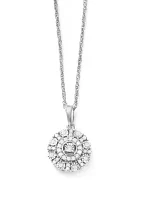 1/7 ct. t.w. Diamond Disc Pendant Necklace