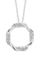 Miracle Set Diamond Pendant Necklace in Sterling Silver