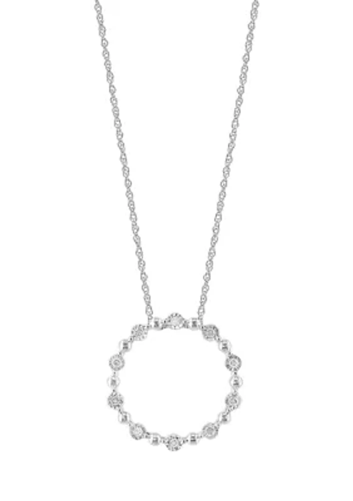 925 Silver Diamond Pendant Necklace