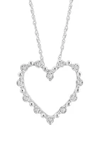 1/10 ct. t.w. Diamond Heart Pendant Necklace in Sterling Silver