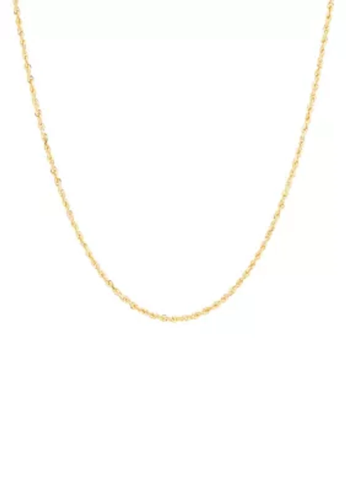 Solid Glitter Chain Necklace in 14K Yellow Gold