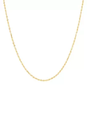 Solid Glitter Chain Necklace in 14K Yellow Gold