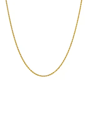 14K Yellow Gold Solid Glitter Chain