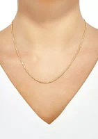 14K Yellow Gold Solid Glitter Chain