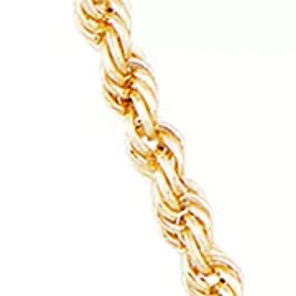 Kids Heavy Hollow Glitter Rope Chain Necklace in 14K Yellow Gold