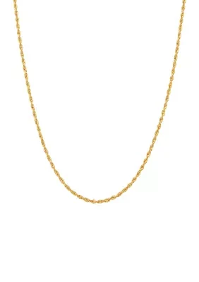 Solid Glitter Chain Necklace in 14K Yellow Gold