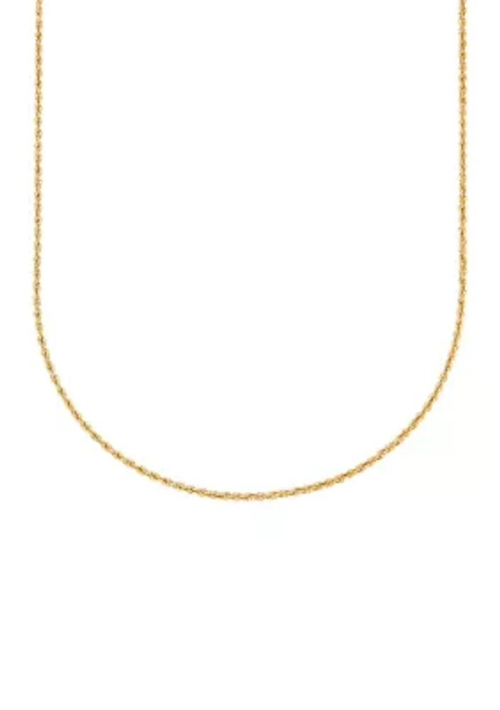 Hollow Ultimate Glitter Chain Necklace in 14K Yellow Gold