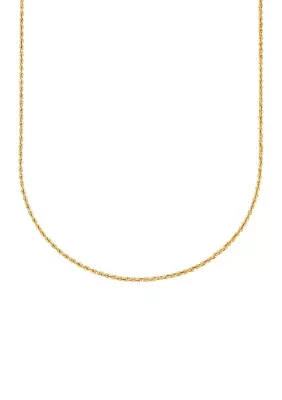 Hollow Ultimate Glitter Chain Necklace in 14K Yellow Gold