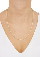 Hollow Ultimate Glitter Chain Necklace in 14K Yellow Gold