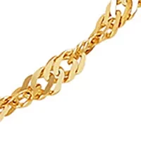 Solid Singapore Chain Necklace in 14K Yellow Gold